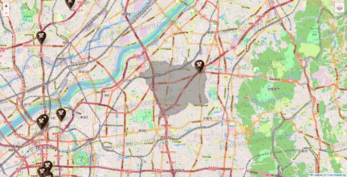 大阪府の星乃珈琲の店舗地図