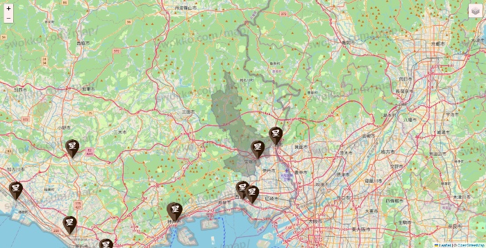 兵庫県の星乃珈琲の店舗地図