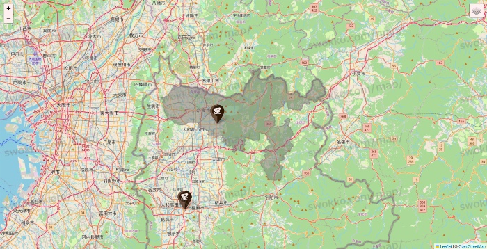 奈良県の星乃珈琲の店舗地図