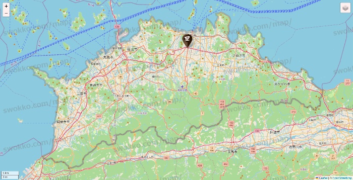 香川県の星乃珈琲の店舗地図