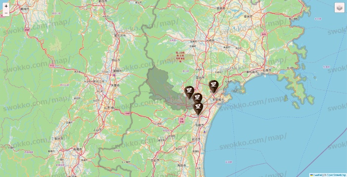 宮城県の星乃珈琲の店舗地図