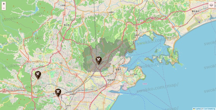 宮城県の星乃珈琲の店舗地図