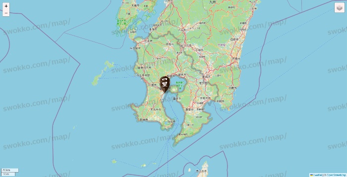 鹿児島県の星乃珈琲の店舗地図