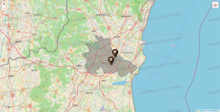 茨城県の星乃珈琲の店舗地図