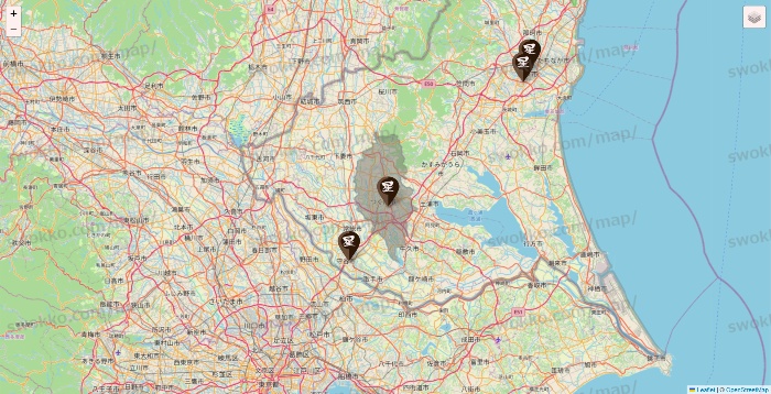 茨城県の星乃珈琲の店舗地図