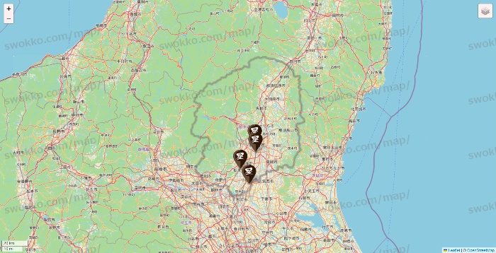 栃木県の星乃珈琲の店舗地図