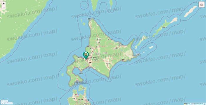 北海道のアイ・カフェグループ（アイ・カフェ、サイベックス、ラウム、ファンキータイム、他）の店舗地図