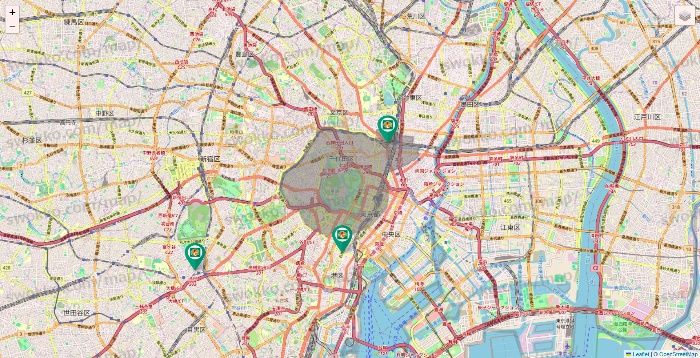 東京都のアイ・カフェグループ（アイ・カフェ、サイベックス、ラウム、ファンキータイム、他）の店舗地図