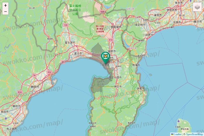 静岡県のアイ・カフェグループ（アイ・カフェ、サイベックス、ラウム、ファンキータイム、他）の店舗地図