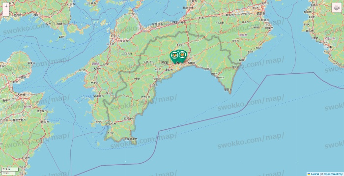 高知県のアイ・カフェグループ（アイ・カフェ、サイベックス、ラウム、ファンキータイム、他）の店舗地図