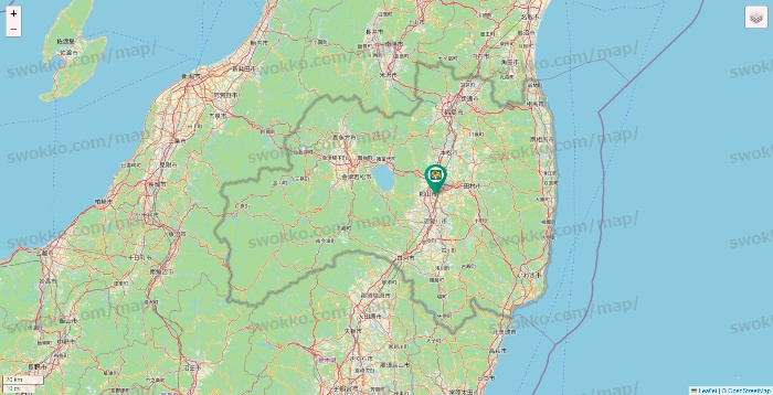 福島県のアイ・カフェグループ（アイ・カフェ、サイベックス、ラウム、ファンキータイム、他）の店舗地図
