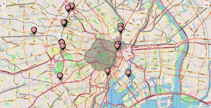 東京都の一軒め酒場の店舗地図