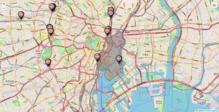東京都の一軒め酒場の店舗地図