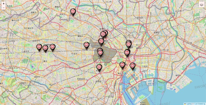 東京都の一軒め酒場の店舗地図