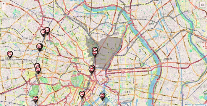 東京都の一軒め酒場の店舗地図
