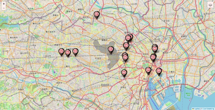 東京都の一軒め酒場の店舗地図