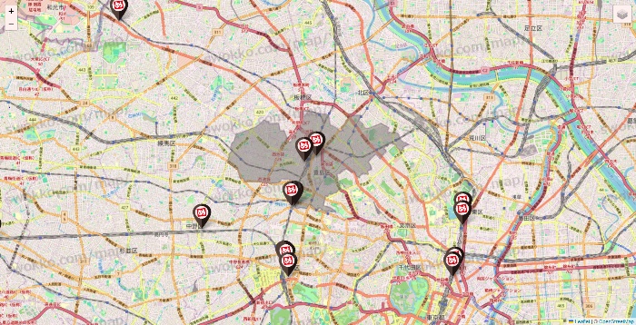 東京都の一軒め酒場の店舗地図