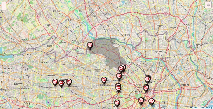 東京都の一軒め酒場の店舗地図
