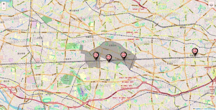 東京都の一軒め酒場の店舗地図