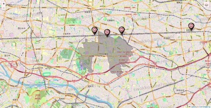 東京都の一軒め酒場の店舗地図
