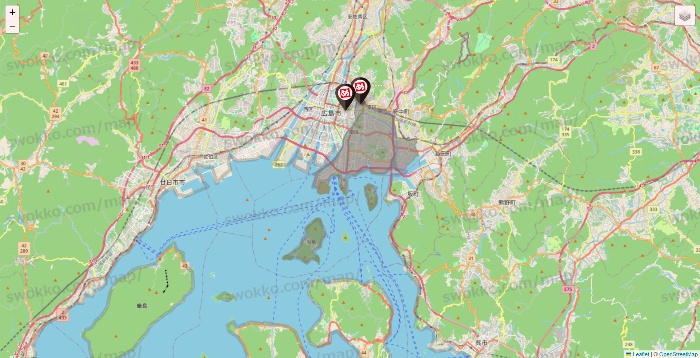 広島県の一軒め酒場の店舗地図