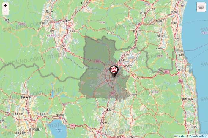 福島県の一軒め酒場の店舗地図