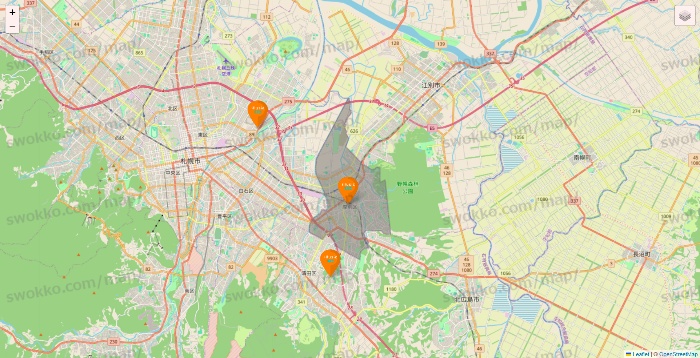 北海道のillusie300（イルーシーサンマルマル）の店舗地図