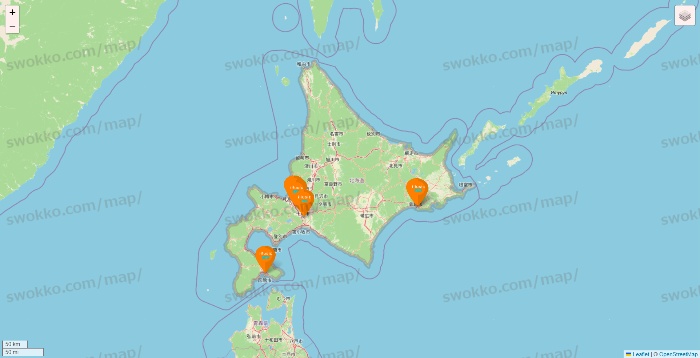 北海道のillusie300（イルーシーサンマルマル）の店舗地図