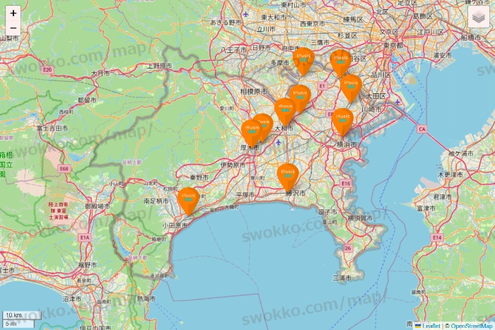 神奈川県のillusie300（イルーシーサンマルマル）の店舗地図