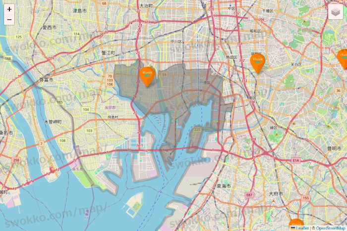 愛知県のillusie300（イルーシーサンマルマル）の店舗地図