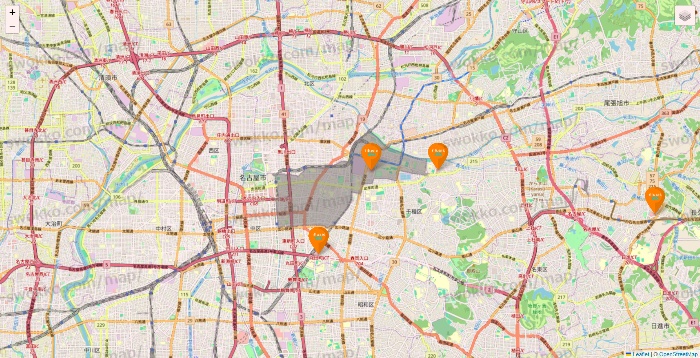 愛知県のillusie300（イルーシーサンマルマル）の店舗地図