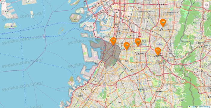 大阪府のillusie300（イルーシーサンマルマル）の店舗地図