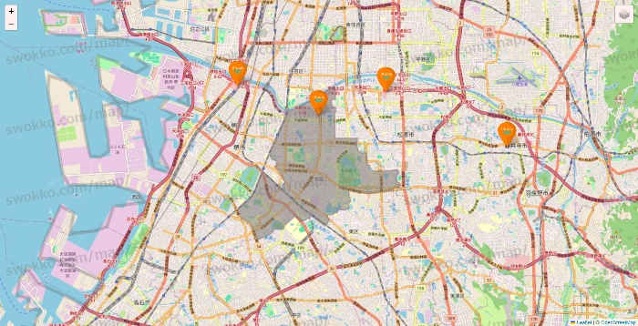 大阪府のillusie300（イルーシーサンマルマル）の店舗地図