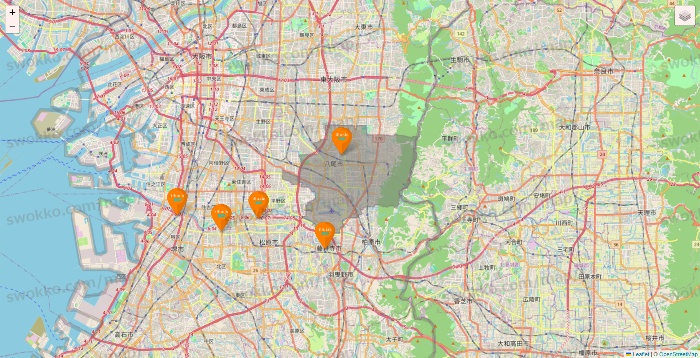 大阪府のillusie300（イルーシーサンマルマル）の店舗地図