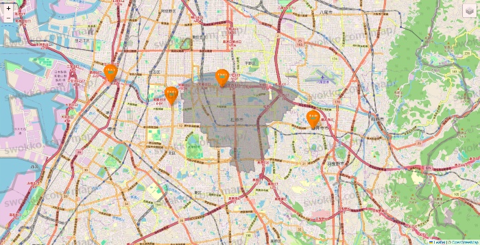 大阪府のillusie300（イルーシーサンマルマル）の店舗地図