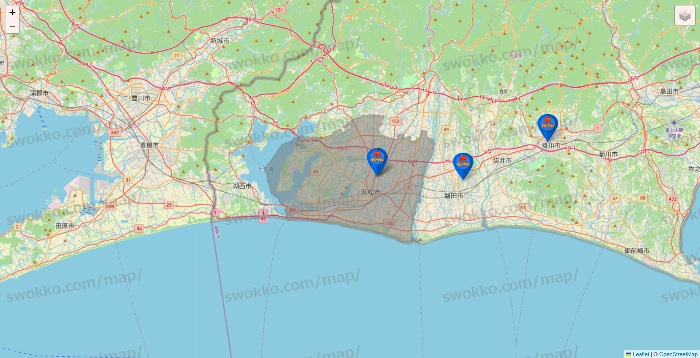 静岡県のイシグロの店舗地図