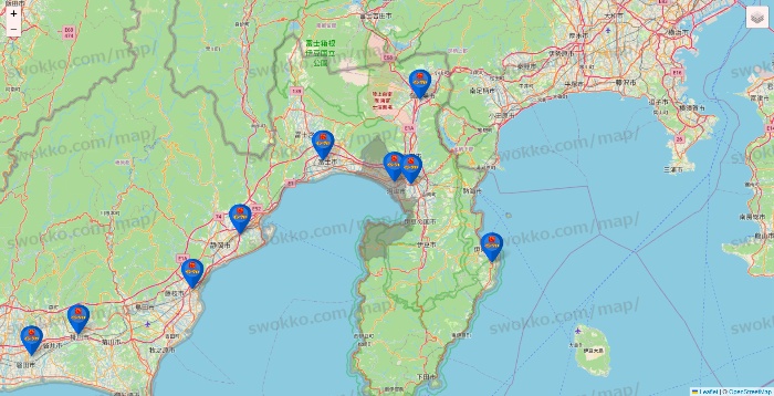 静岡県のイシグロの店舗地図