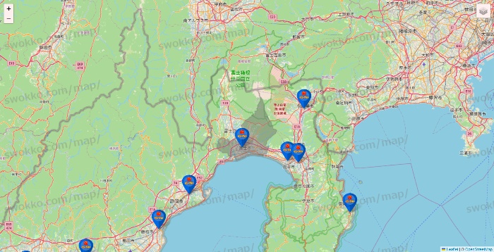 静岡県のイシグロの店舗地図