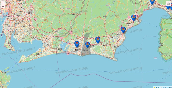 静岡県のイシグロの店舗地図