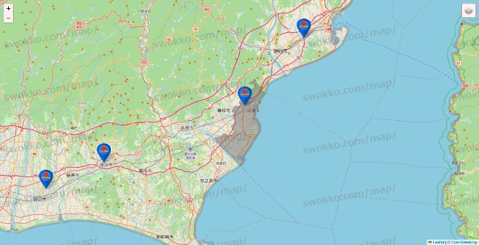 静岡県のイシグロの店舗地図