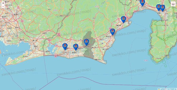 静岡県のイシグロの店舗地図