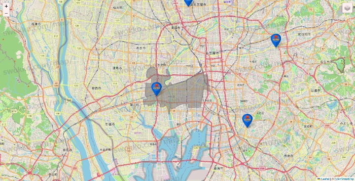愛知県のイシグロの店舗地図