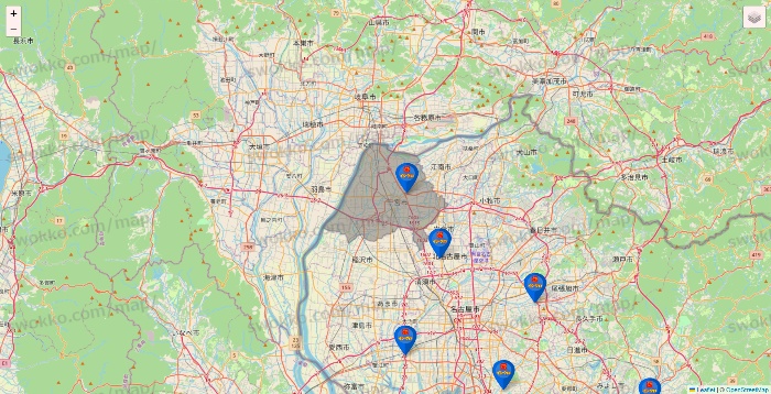 愛知県のイシグロの店舗地図
