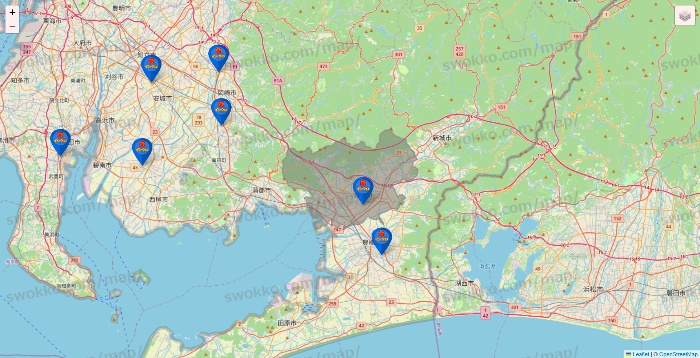 愛知県のイシグロの店舗地図