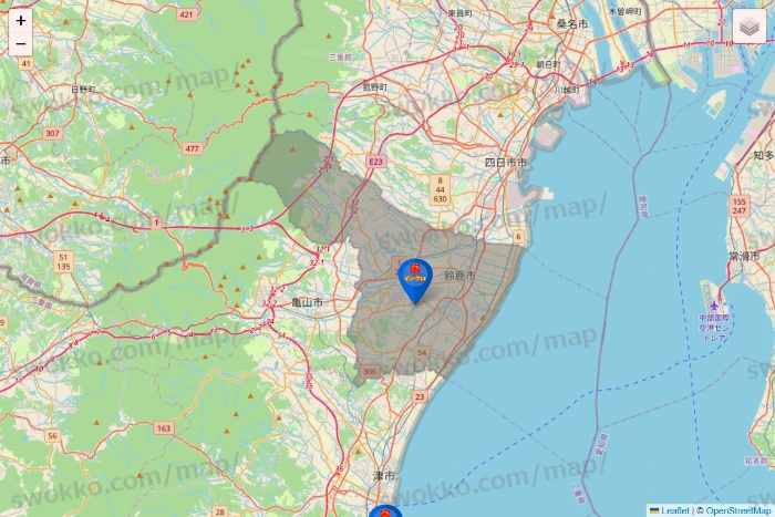 三重県のイシグロの店舗地図