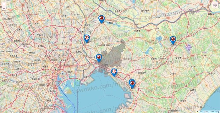 千葉県の磯丸水産の店舗地図