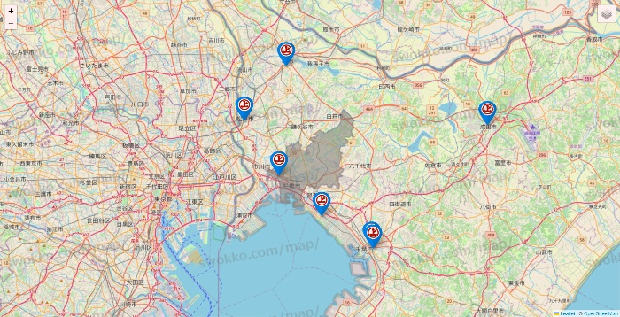 千葉県の磯丸水産の店舗地図