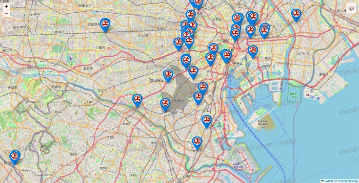 東京都の磯丸水産の店舗地図