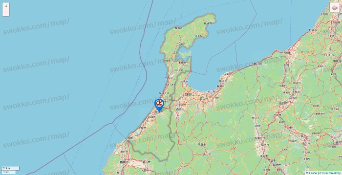 石川県の磯丸水産の店舗地図