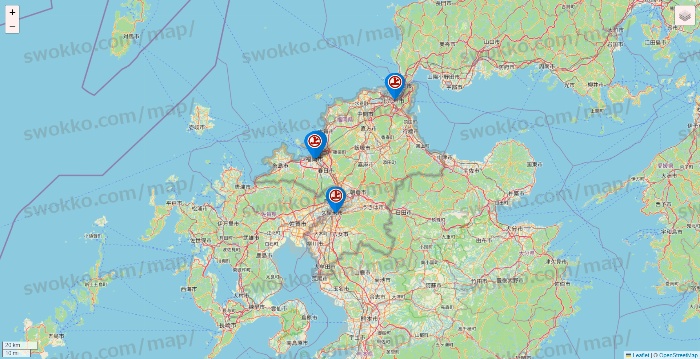 福岡県の磯丸水産の店舗地図